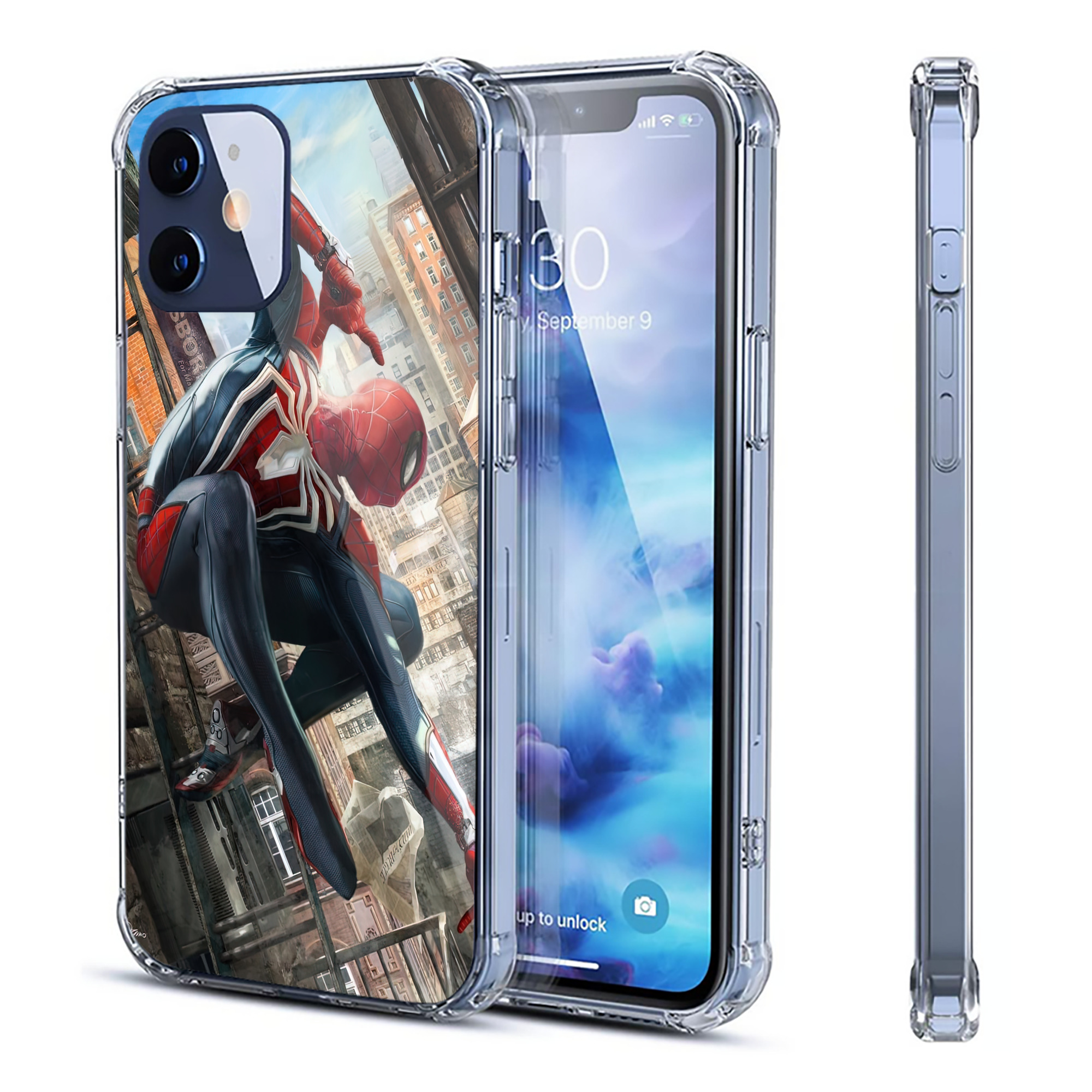 （画像用） Spider Man スパイダーマン 【iPhone 12シリーズ対応】透明スマホケース（クリアソフトケース）